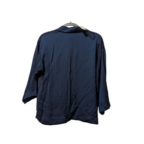 Loft sleep womens top size M navy blue button up New - Picture 4 of 7